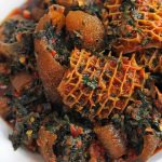 Efo Riro, Poundo With Goatmeat