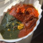 Ewedu/Gbegiri/Omi Obe, Garri/Eba With Beef