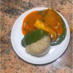 Ewedu/Gbegiri/Omi Obe, Garri/Eba With Fish